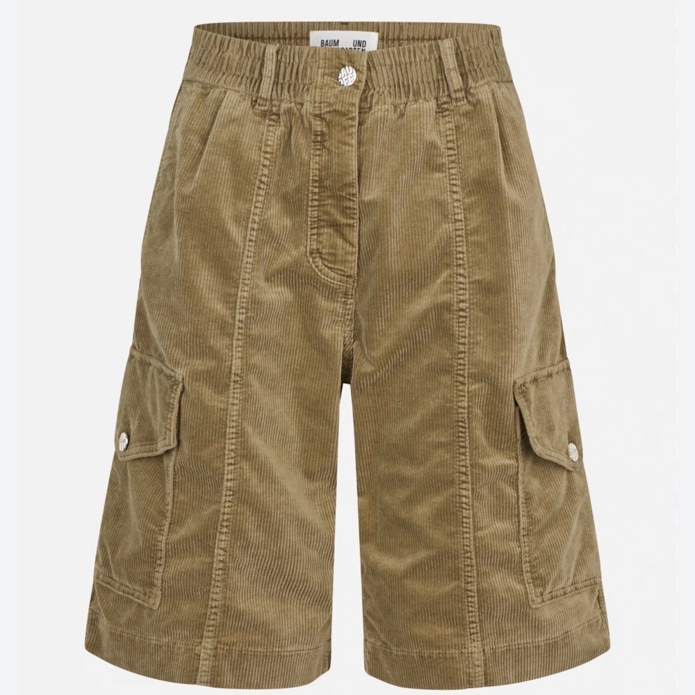 Baum und Pferdgarten Tan Corduroy cargo Shorts High Waist NWT